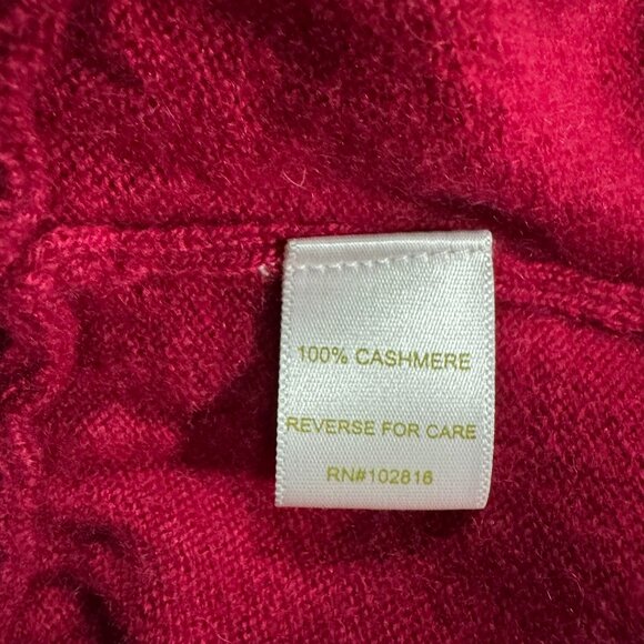Garnet Hill Cashmere Peplum Sweater XL Red Burgundy Long Sleeve FS-1442 - Picture 6 of 7